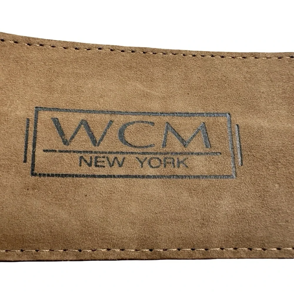 WCM New York Womens Brown Genuine Alligator Wide 2 Inch Belt Size L USA 3049 03